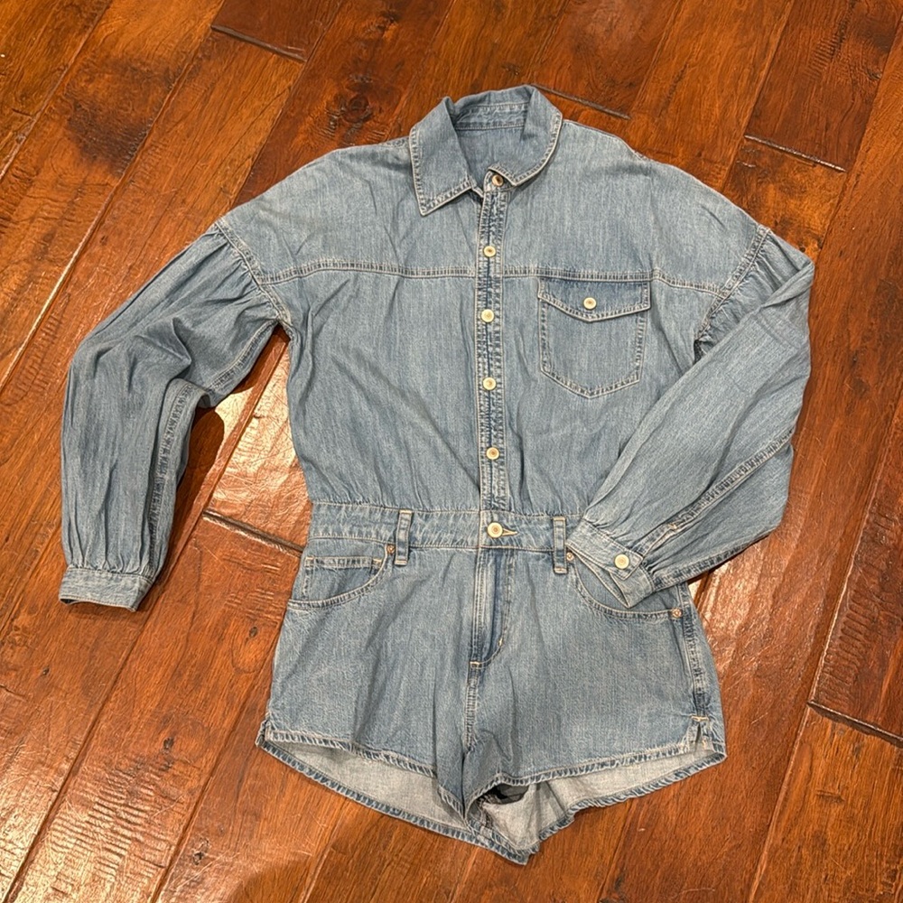 NWT Free People Denim Romper Size XS